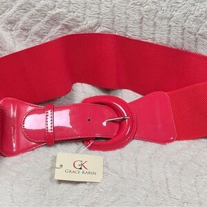 Grace Karin Women's Vibrant Pink Stretch Belt, 2XL.NEW WITH TAGS